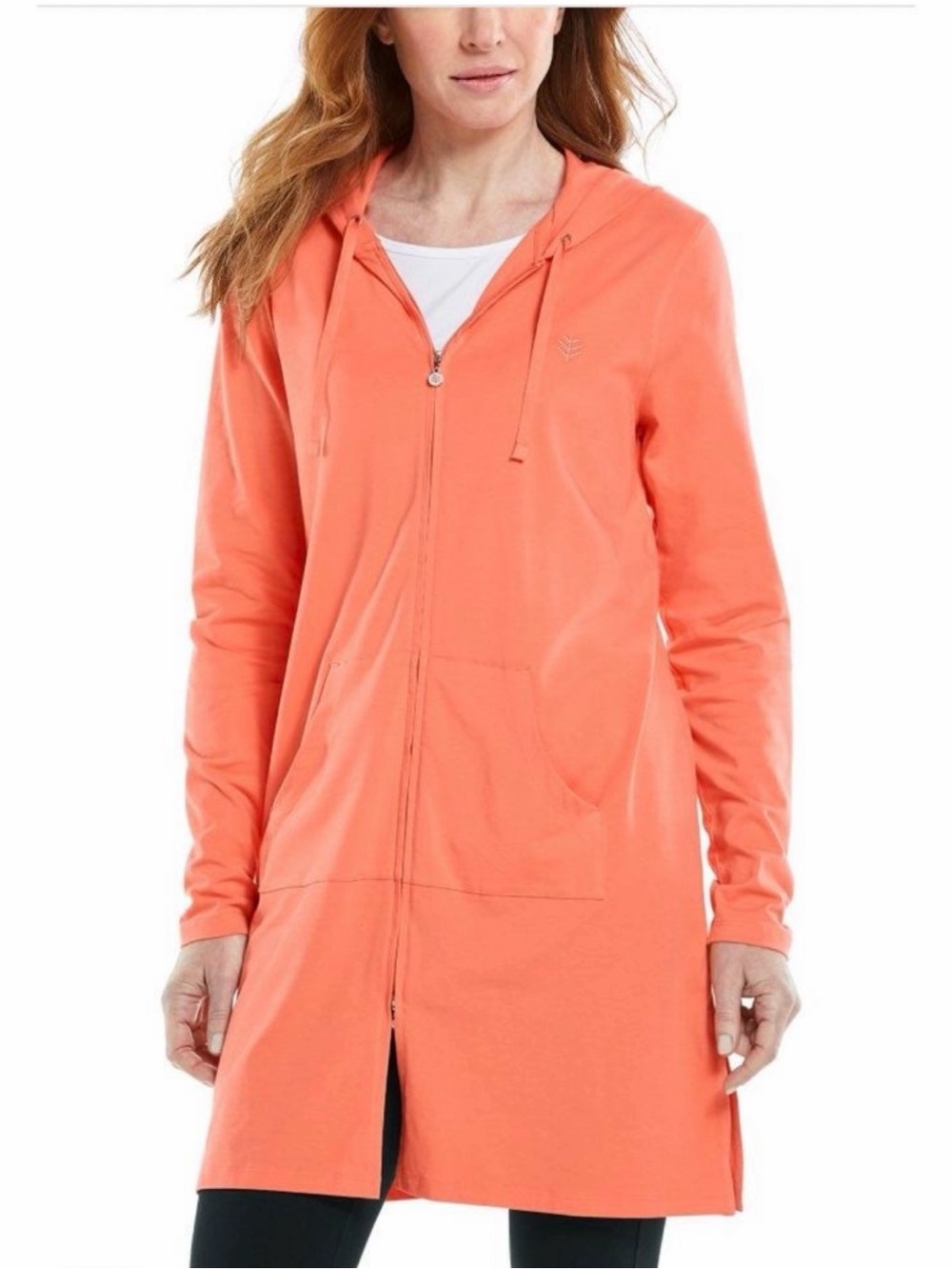 Coolibar Women’s Coral Long Zip-Front Hoodie Cover-Up